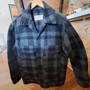 Filson Cruiser Union Tag Gray and Black Plaid Virgin Wool Jacket